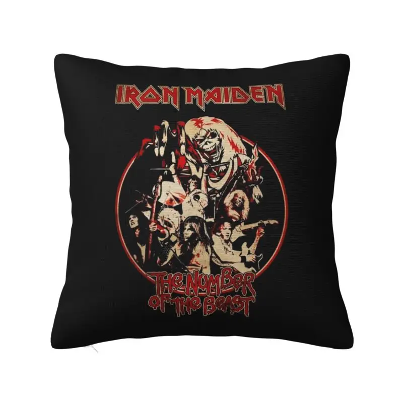 Custom Heavy Metal Maidens Pop Rock Iron Cushion Cover Velvet Nordic Throw Pillow