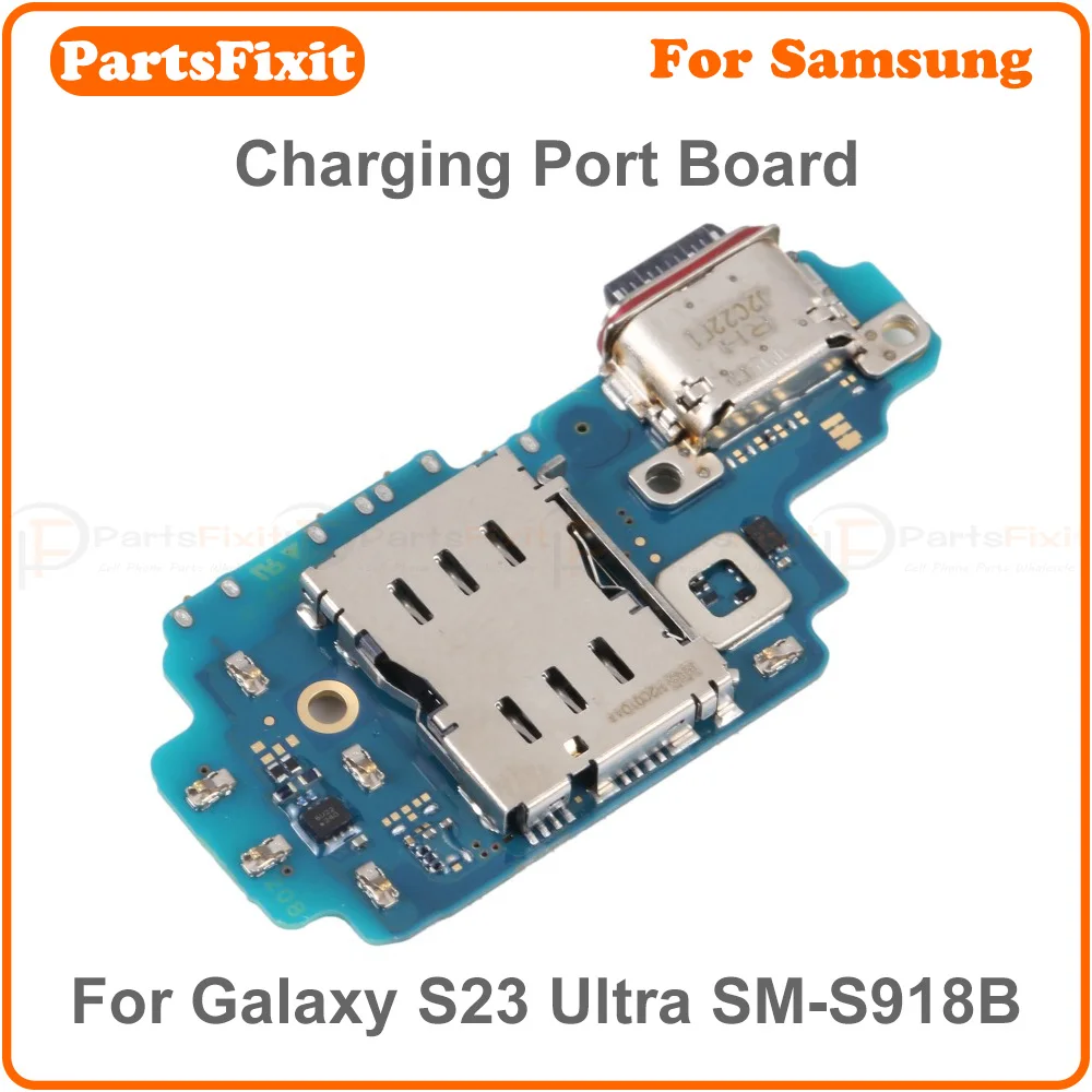 Oryginalna płytka portu ładowania z czytnikiem kart SIM do Samsung Galaxy S23 Ultra SM-S918B, zamiennik płytki portu ładowania — zdjęcie produktu 4
