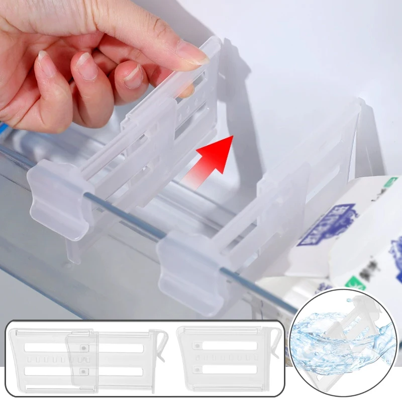 

Multi-Purpose Refrigerator Organizer Adjustable Partition Divider Splint for Kitchen Shelf Storage Bottles Cans Food Containers