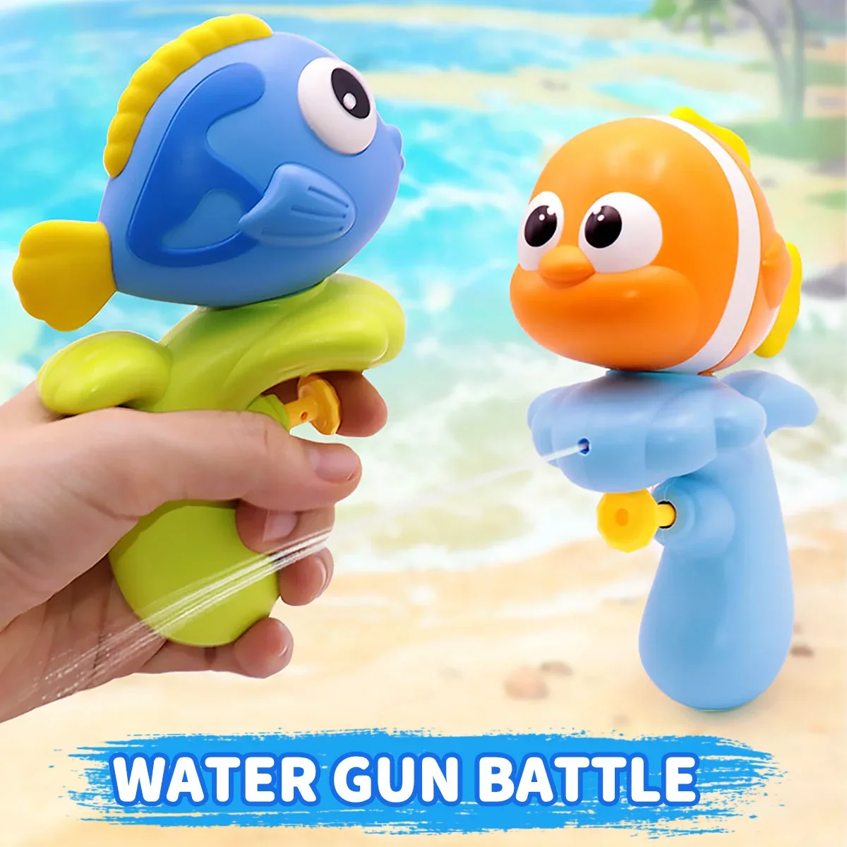 1pcs Cartoon Underwater Animal Splash-Friendly Water Gun - Long Range & Large Capacity, Beach & Bath Play, Gift for Boys & Girls