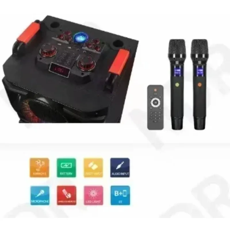 100W Dual 15-inch Bass Outdoor BT Speaker NDR-1526 | USB/TF/FM/TWS with Remote & Wireless Mic