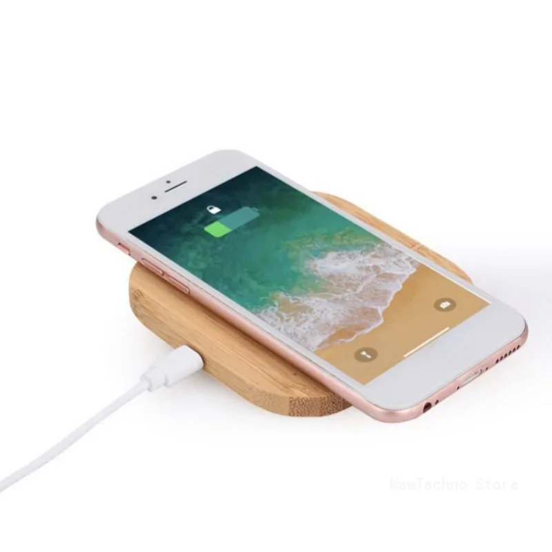 Bamboo Wood 15W Qi Wireless Charger USB C Fast Charging Pad For iPhone 15 14 13 12 Pro Max 11 XS Max X XR 8 Plus Samsung Galaxy