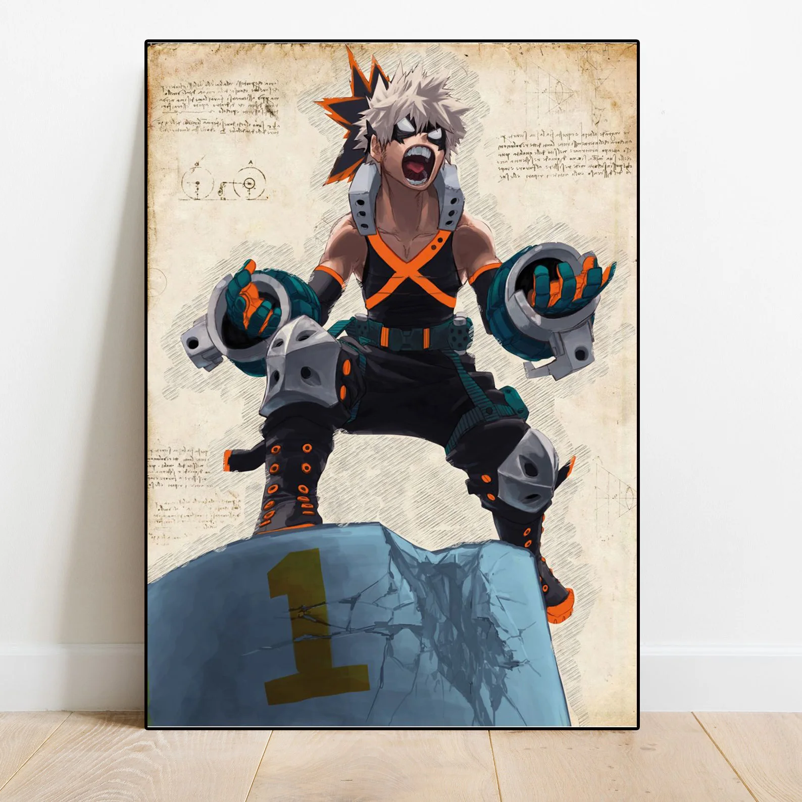 Anime Figure Sketch Comics My Hero Academia Blanket Jiro Wall Art Room Decor Vintage Canvas Poster Aesthetic Decoration Manga