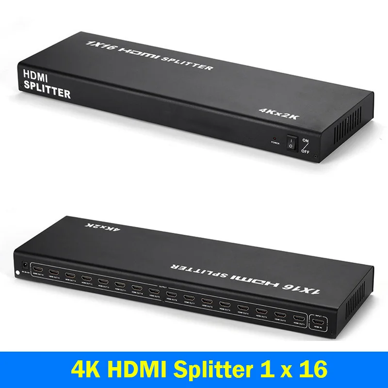 

4K HDMI Splitter 1 in 16 out HDMI Video Distributor Multi-screen duplicate Display Switch 1x16 for PS3 PS4 XBOX PC to Monitor TV