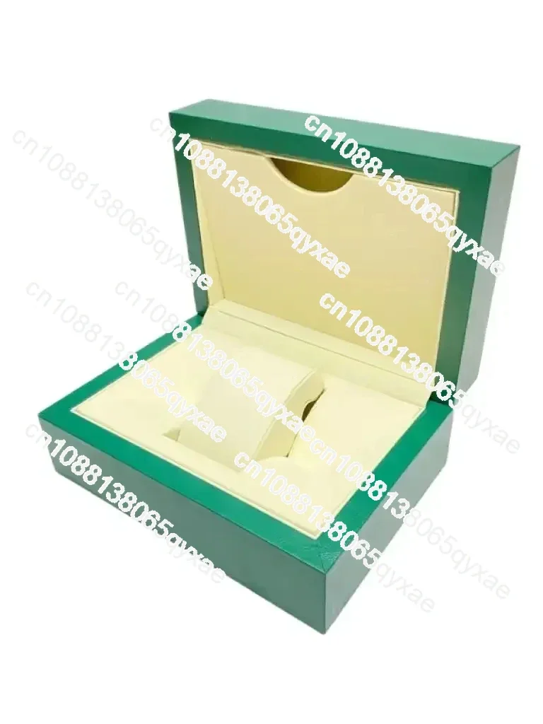 Factory direct sales Swiss microfiber green watch packaging box, high-end flip wooden jewelry watch gift box