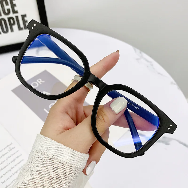 Yooske New Retro Glasses Frame TR90 Women's Flat Lens Large Frame Anti-blue Light Computer Goggles Advanced Myopia Glasses