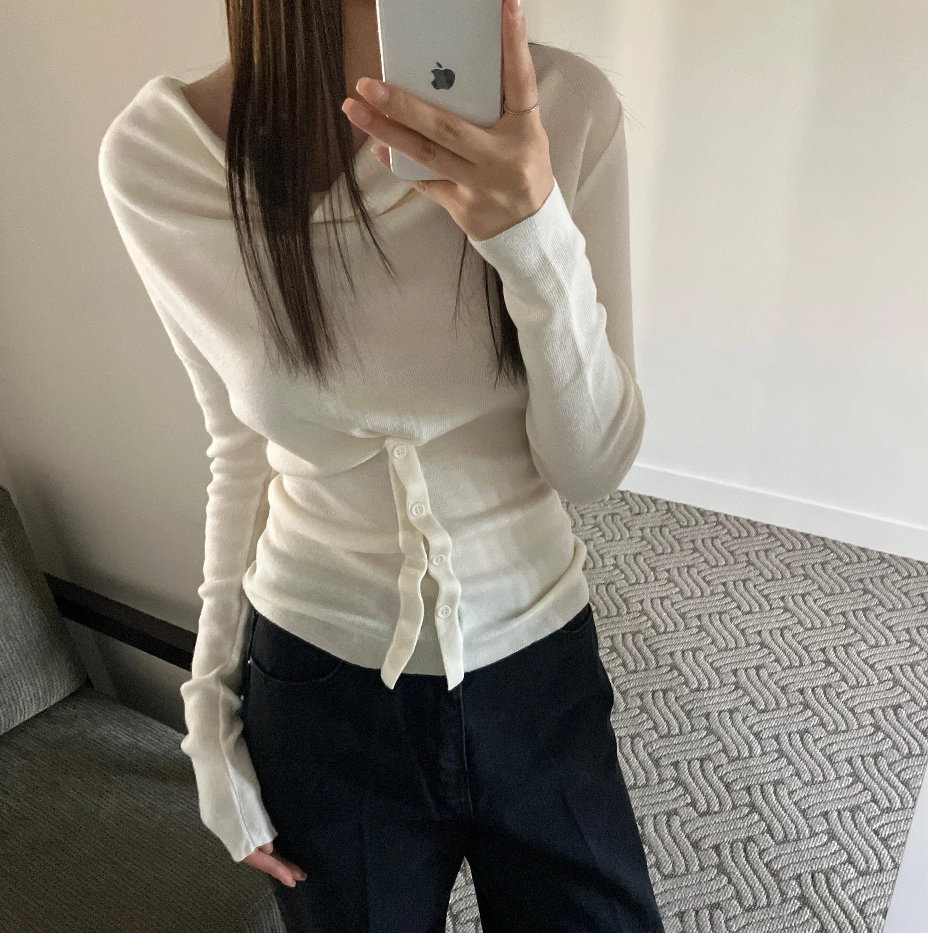 

Women's Chic Long Sve Knitted Sweater Slimming Waist Design Lazy Ne Sle Soft Comfortable Autumn Faion Top