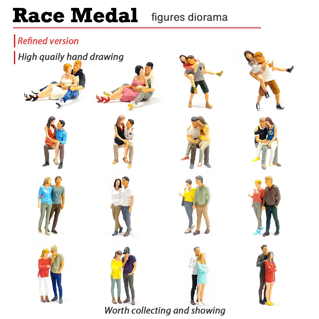 

RACE MEDAL for Couples holding Hands Miniatures 1/64 Model Boyfriend/Girlfriend Photo Photography Macro Figure action figure