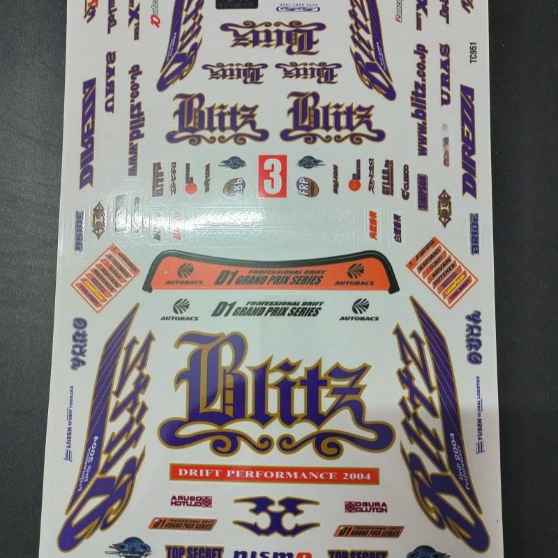 TC951 1/10 Blitz Drift Sticker, 210mm x297mm RC Body Decals