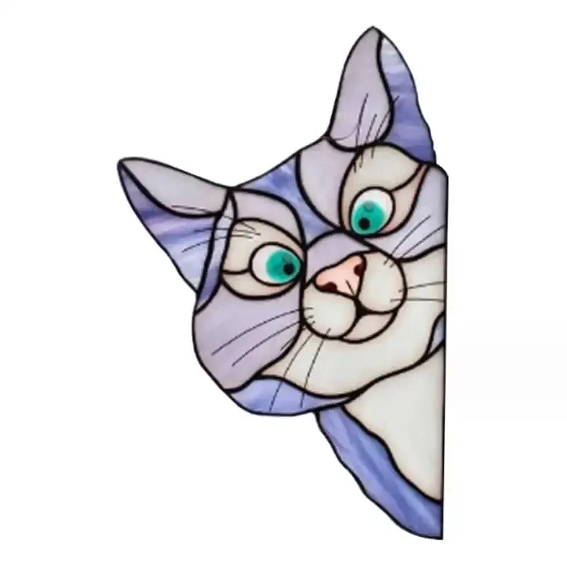 Kat gluren glas raam zelfklevende stickers, waterdichte vochtbestendige glasfilm, slaapkamer woonkamer autoraamdecoratie
