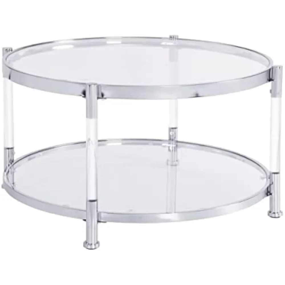 Tempered Glass Round Coffee Table Side Table Living Room Chairs Restaurant Tables Center Tables for Rooms Furniture Dining