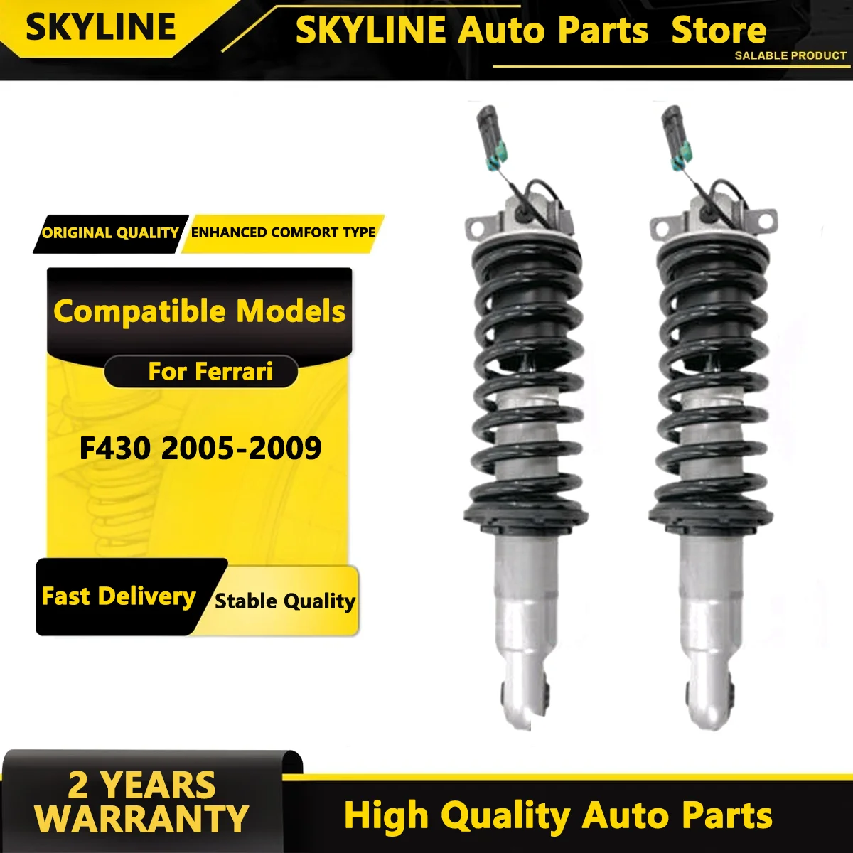 SKYLINE For Ferrari F430 2005-2009 Pair Front Shock Absorber Spring Assys w/Magnetic