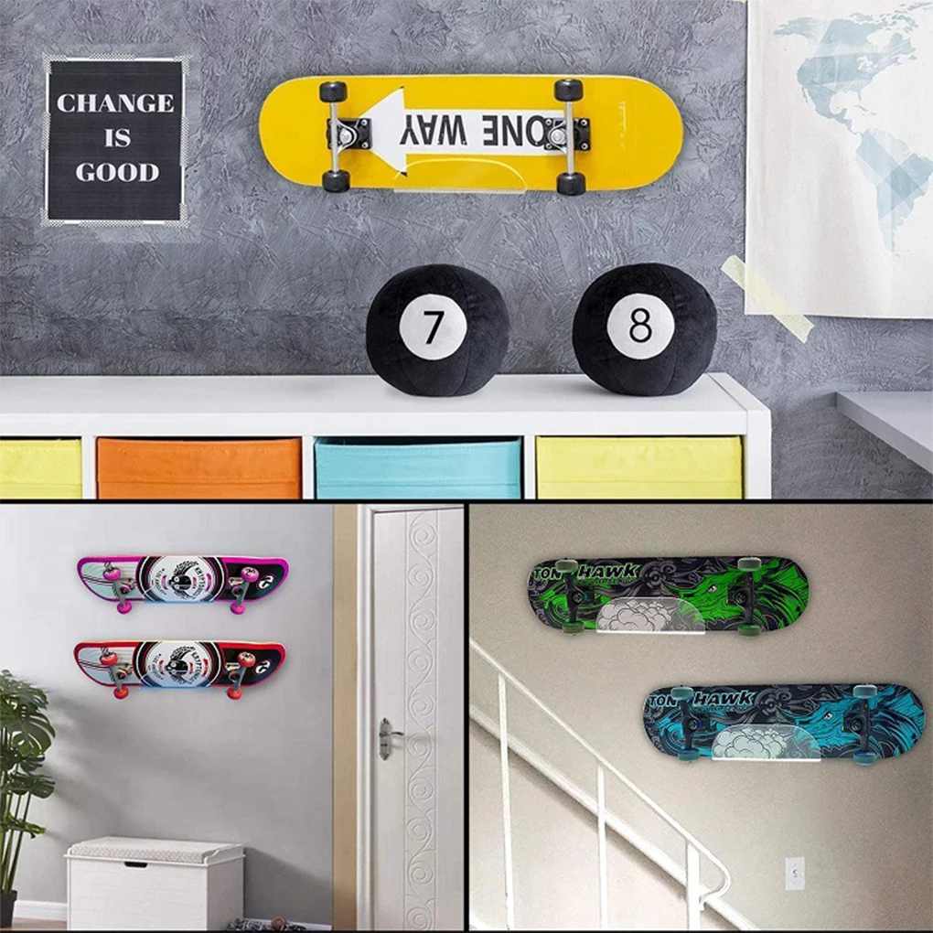 Skateboard Display Holder Portable Detachable Wall-mounted Pre-drilled Transparent Stand Organizing Bracket Accessories