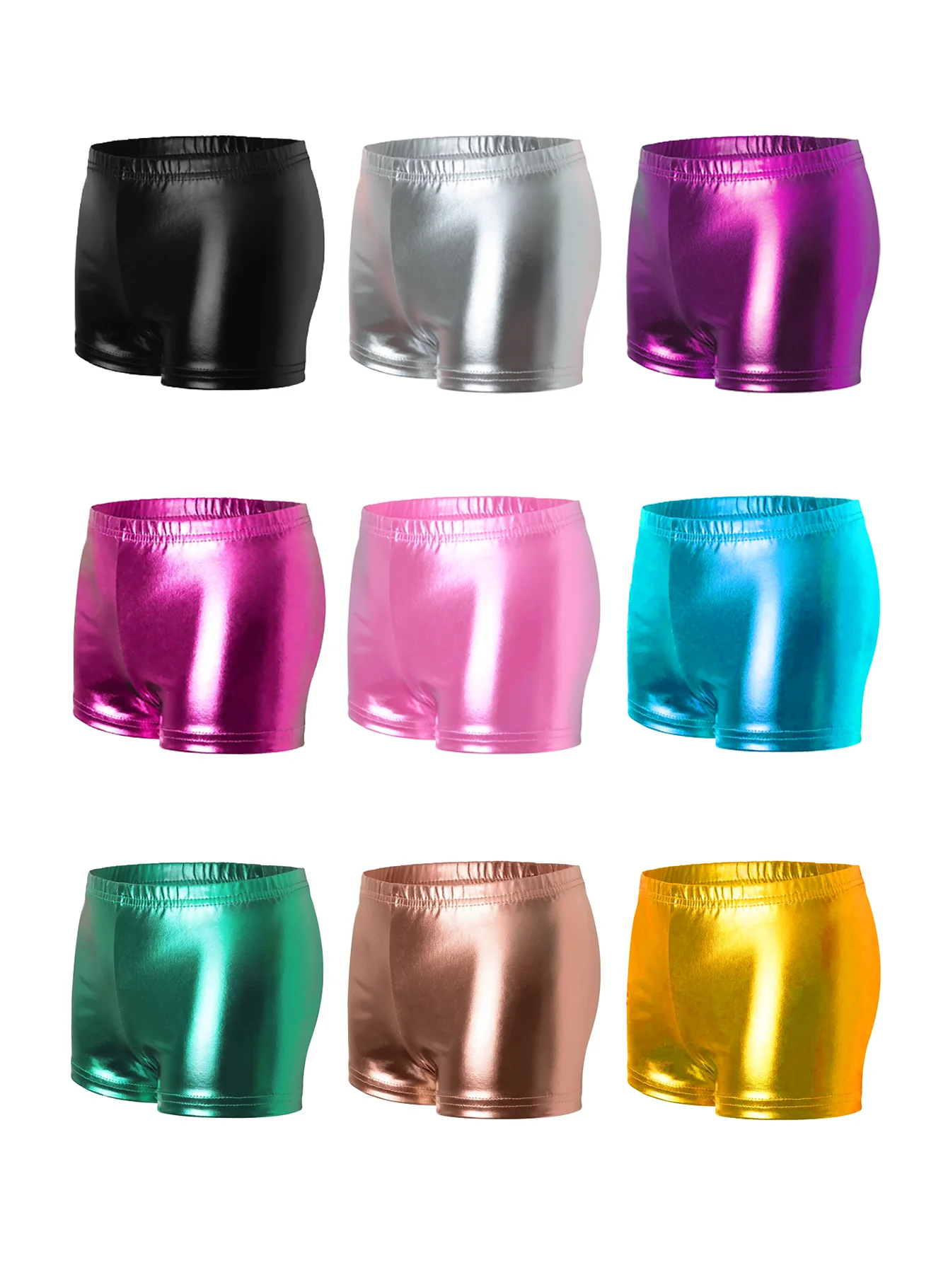 1 Pair of Baby Girls Fashion Ballet Training Shorts with Sparkle, Summer High Elastic Waist Yoga Short Pants for 2-12 Years Kids