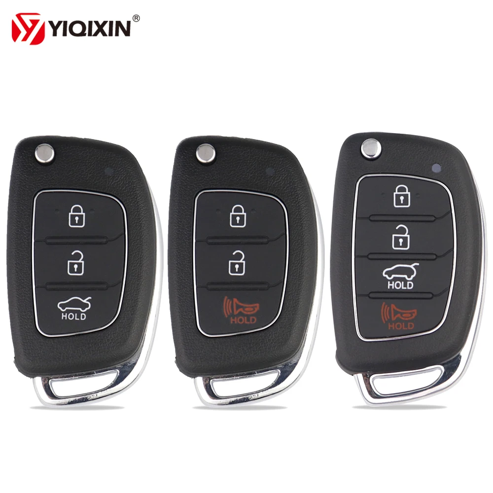 3 4 Botton Flip Remote Key Fob Case Shell For Hyundai IX35 i20 IX45 I10 HB20 Accent Elantra Verna Solaris Sonata Tucson Santa Fe