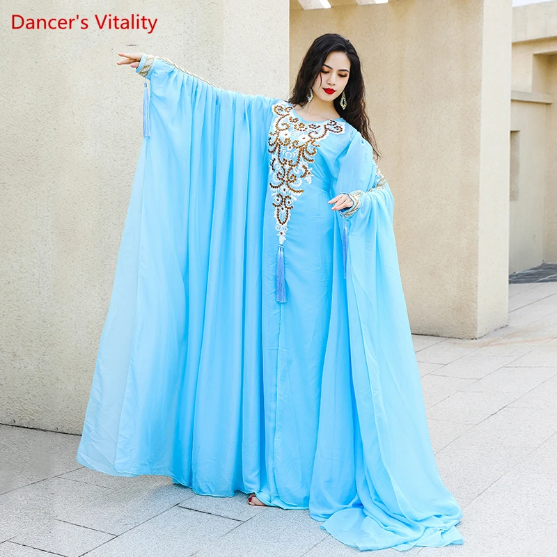 Belly Dance Performance Costume Robe Folk Hair Swing Robe Khaleegy Haligi Competition Team Uniform Oriental Dance Clothing Dress