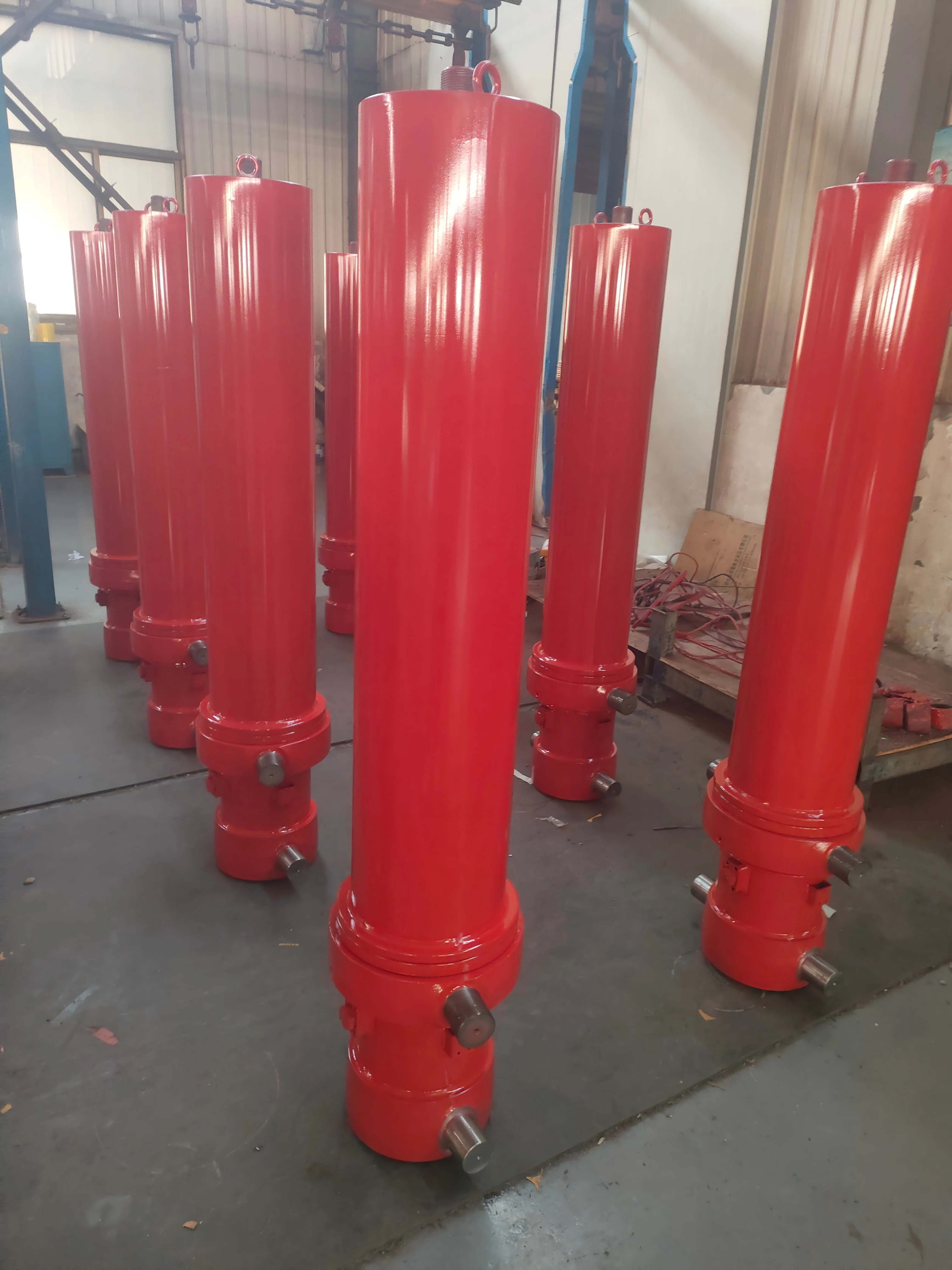 YD Heavy Duty Multi-stage Telescopic Hardened Steel Double Acting Hydraulic Cylinder 19-25 Mpa Pressure Construction Mining