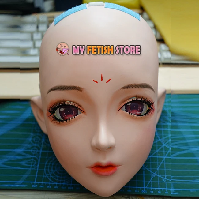 (KM101) Handmade Female Resin Crossdress Pretty Girl Half Head Lolita BJD Doll Mask Cosplay Kigurumi Mask Crossdresse