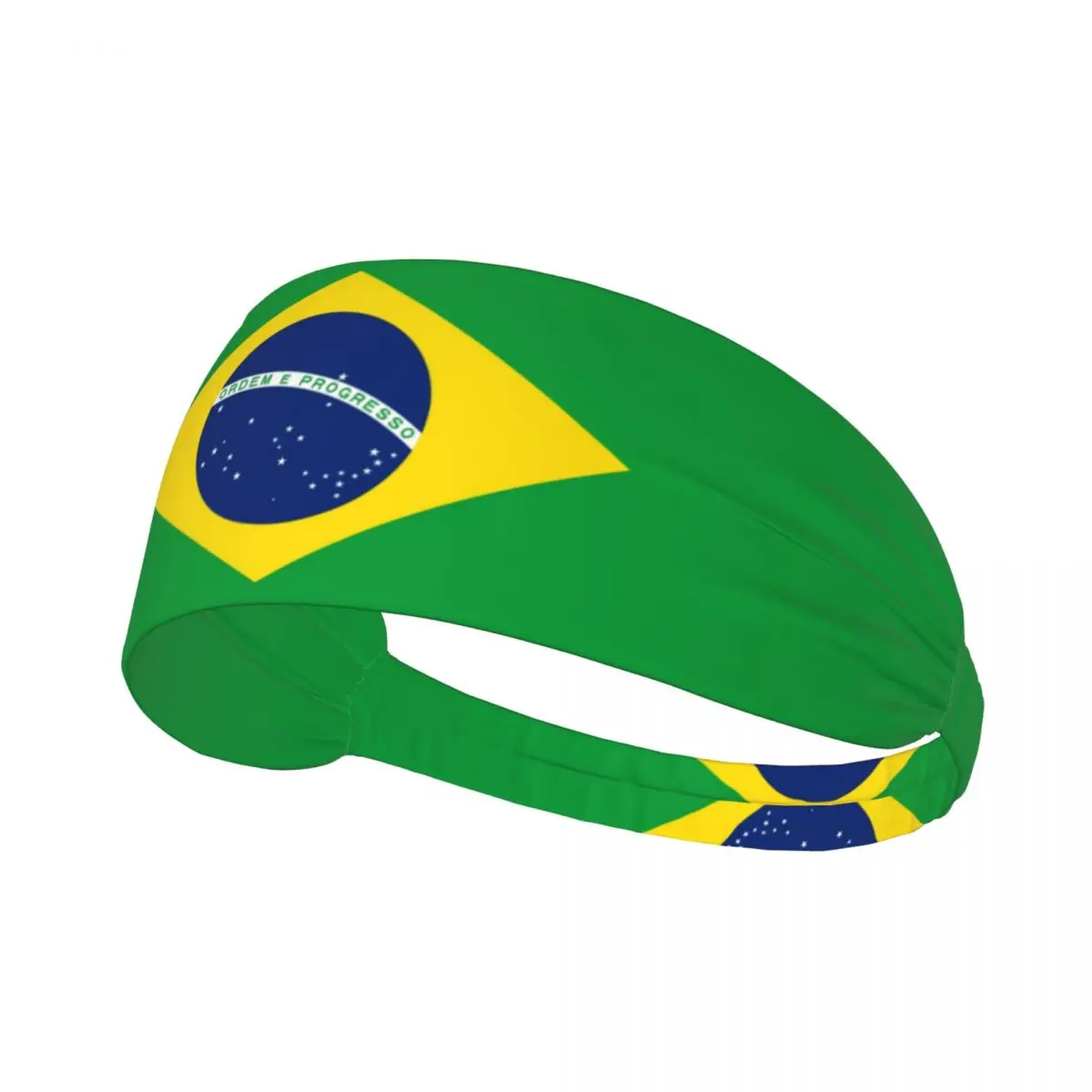 Custom Brazil Flag Headband Men Women Non Slip Moisture Wicking Athletic Sweatband for Training