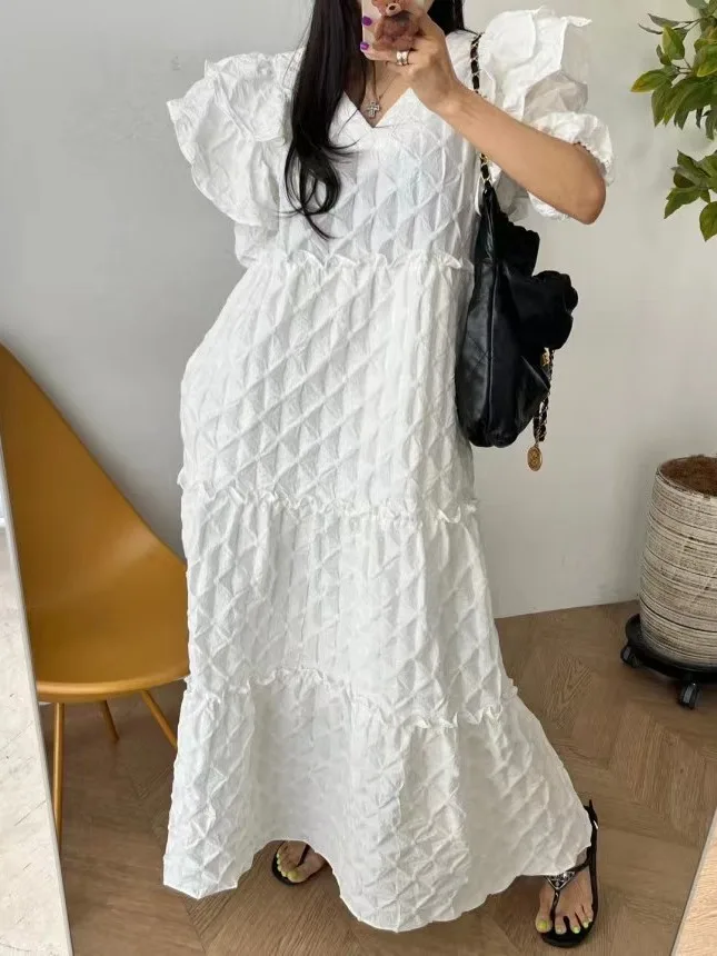 Long Elegant Vintage Style Dress with Lace Trim Dongda Gate Unique Fashionable Women's Clothing Suitable for Various Occasions