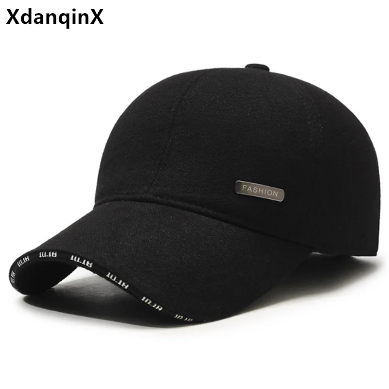 

New Winter Men's Cap Plush Thickened Coldproof Earmuffs Hats Warm Baseball Caps For Men Ski Hat Snapback Cap шапка 모자 Golf Cap