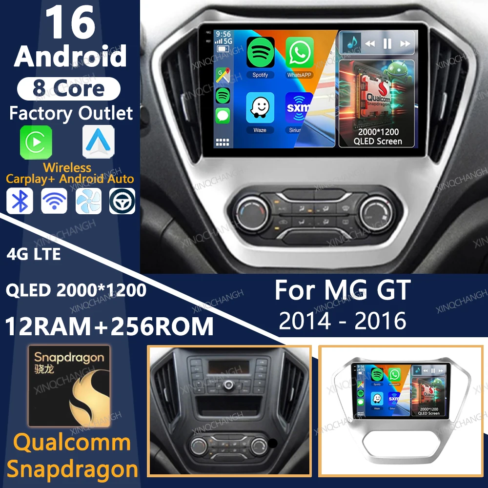 

Автомагнитола Android 16 для MG GT 2014-2016, 2DIN, мультимедийный стереоплеер с Bluetooth, GPS, 4G, Wi-Fi, QLED, Qualcomm