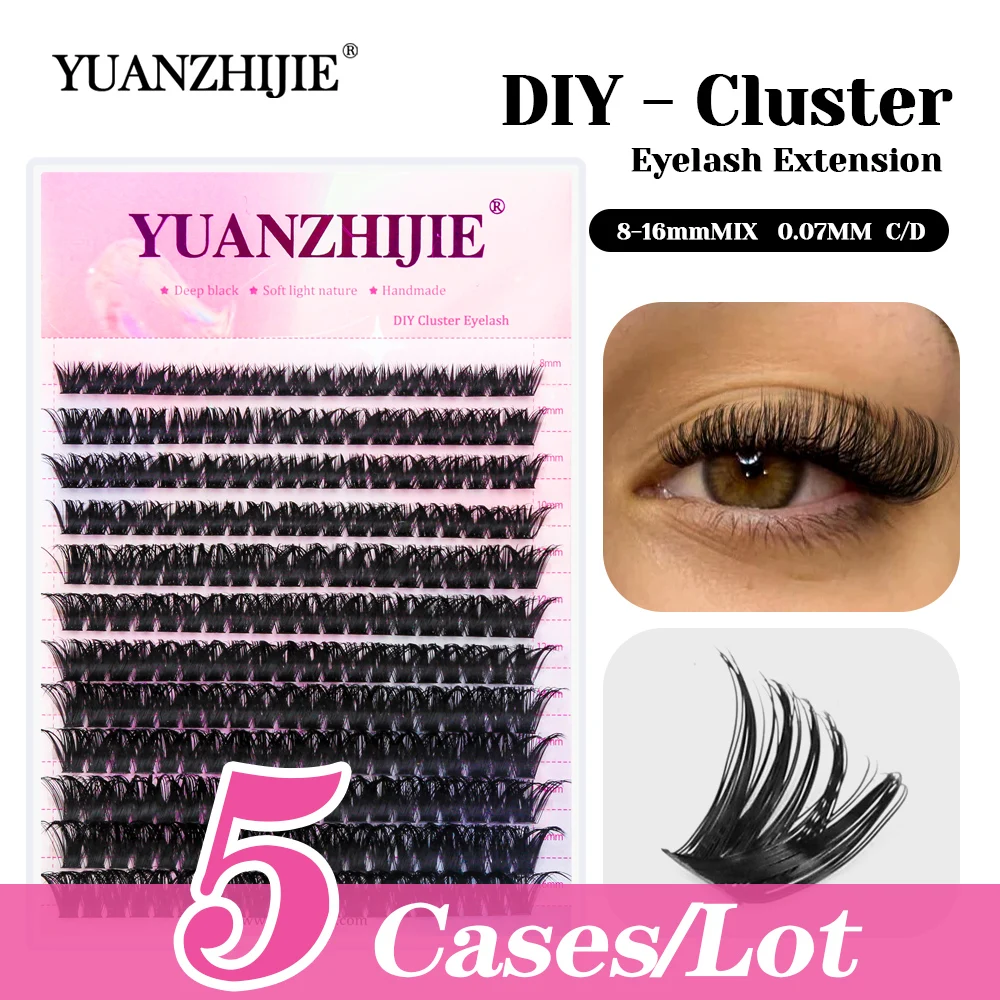 

Hot Selling 5cases/lot 0.07mm Thickness Synthetic Mink DIY Segmented Lash Handmade Natural Looks Makeup Eyelash by YUANZHIJIE