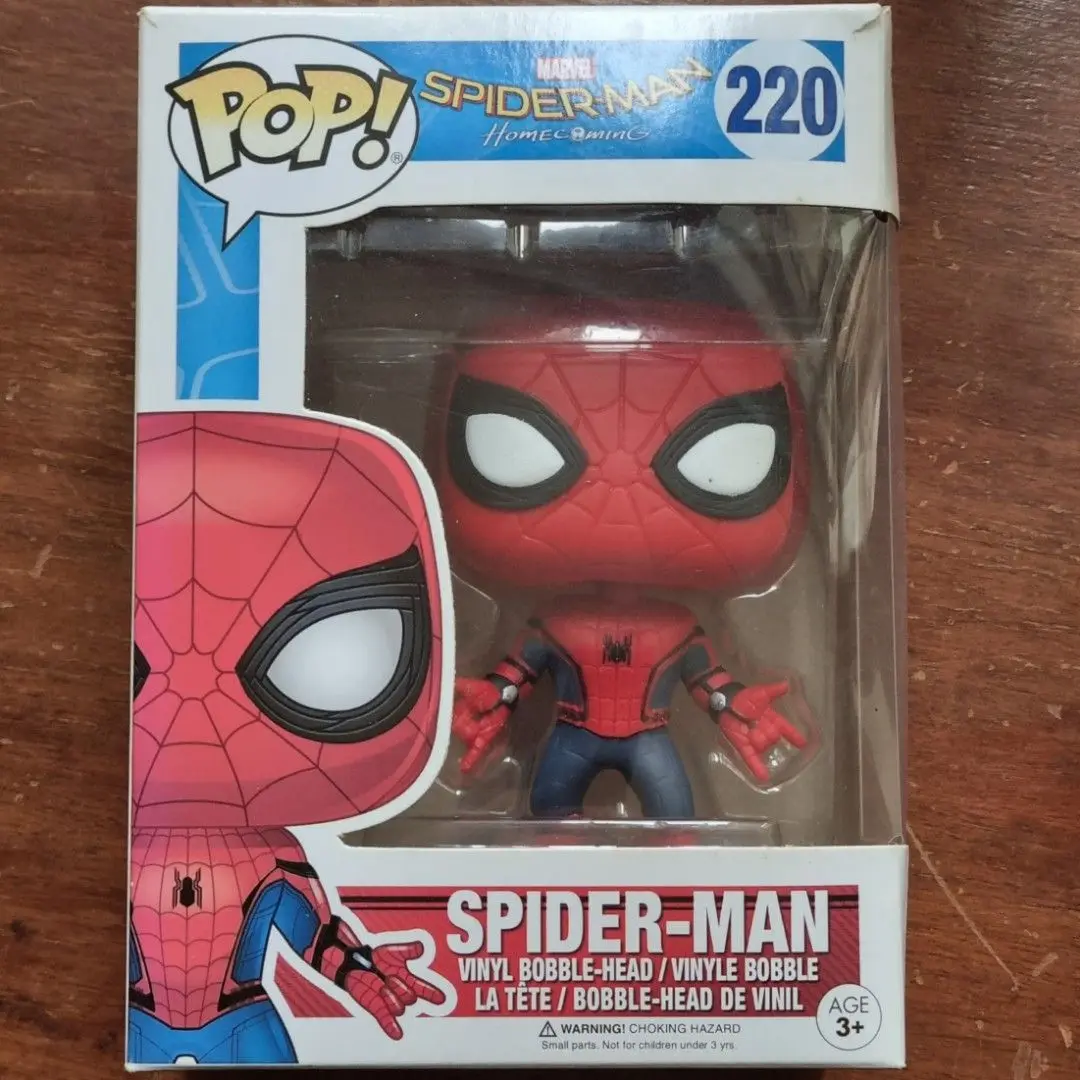 FUNKO Pop Hombre Araña 220 #   Colección de figuras de acción de PVC, modelo de juguete, regalo con caja, regalo carvinal para niños