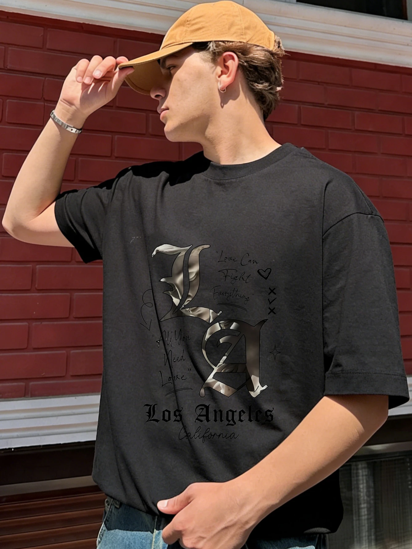 

Мужская хлопковая футболка оверсайз в стиле Y2K с графическим принтом, короткий рукав, летняя повседневная модель