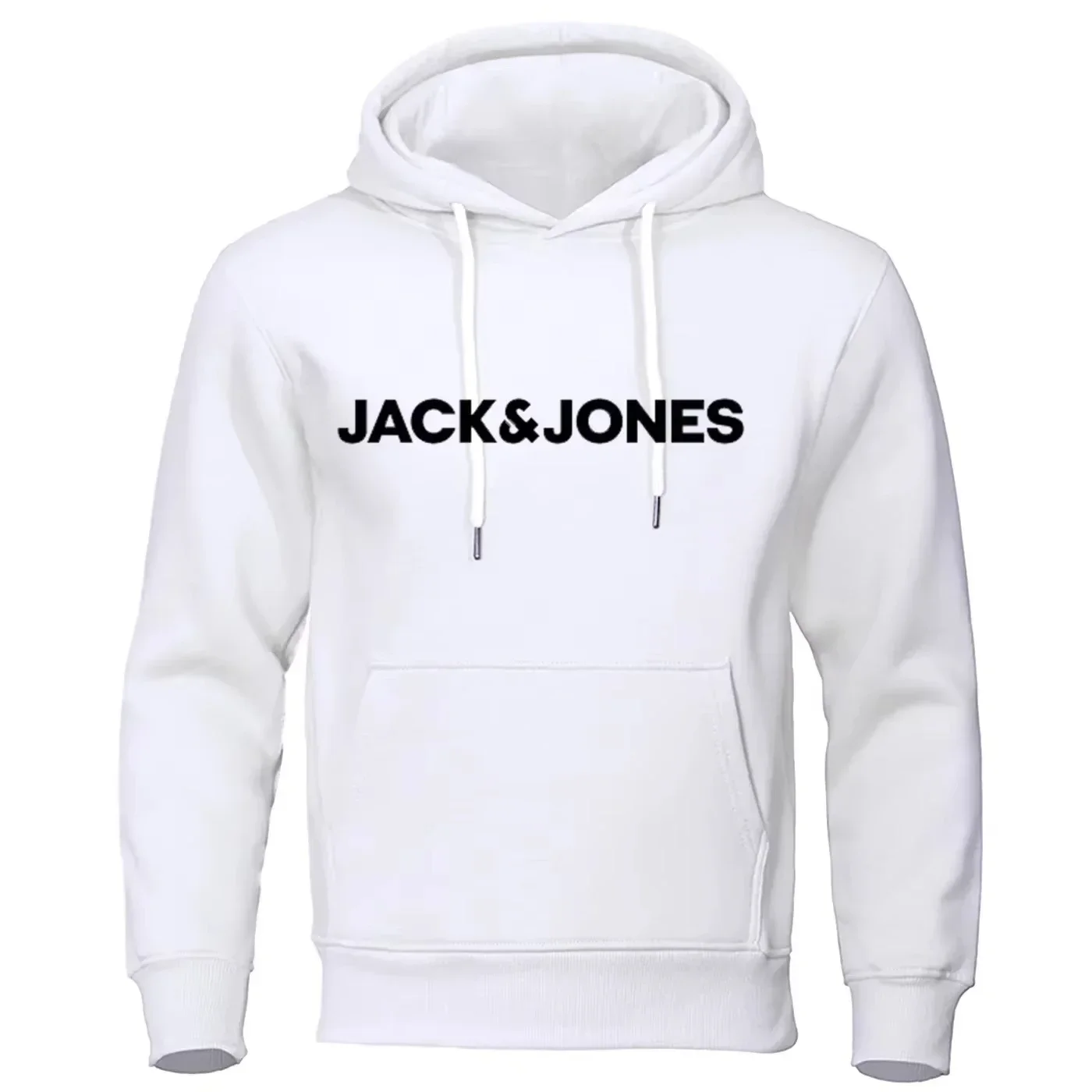 

Men's casual sportswear, autumn and winter hoodie, fashionable solid color printed loose fitness high-quality pullover