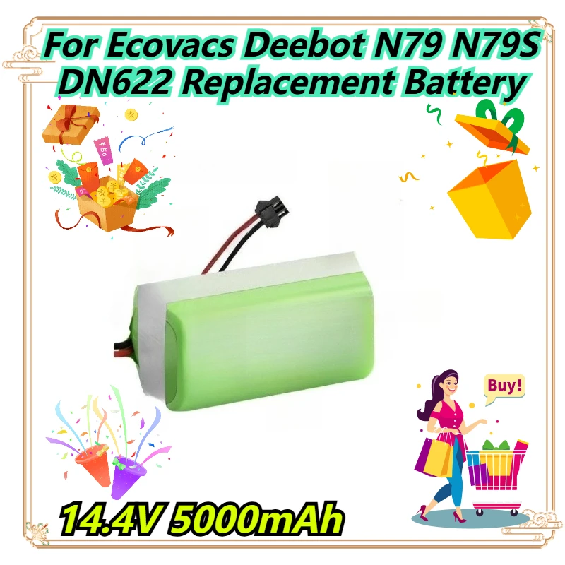 

14.4V 5000mAh For Ecovacs Deebot N79 N79S DN622 Replacement Battery