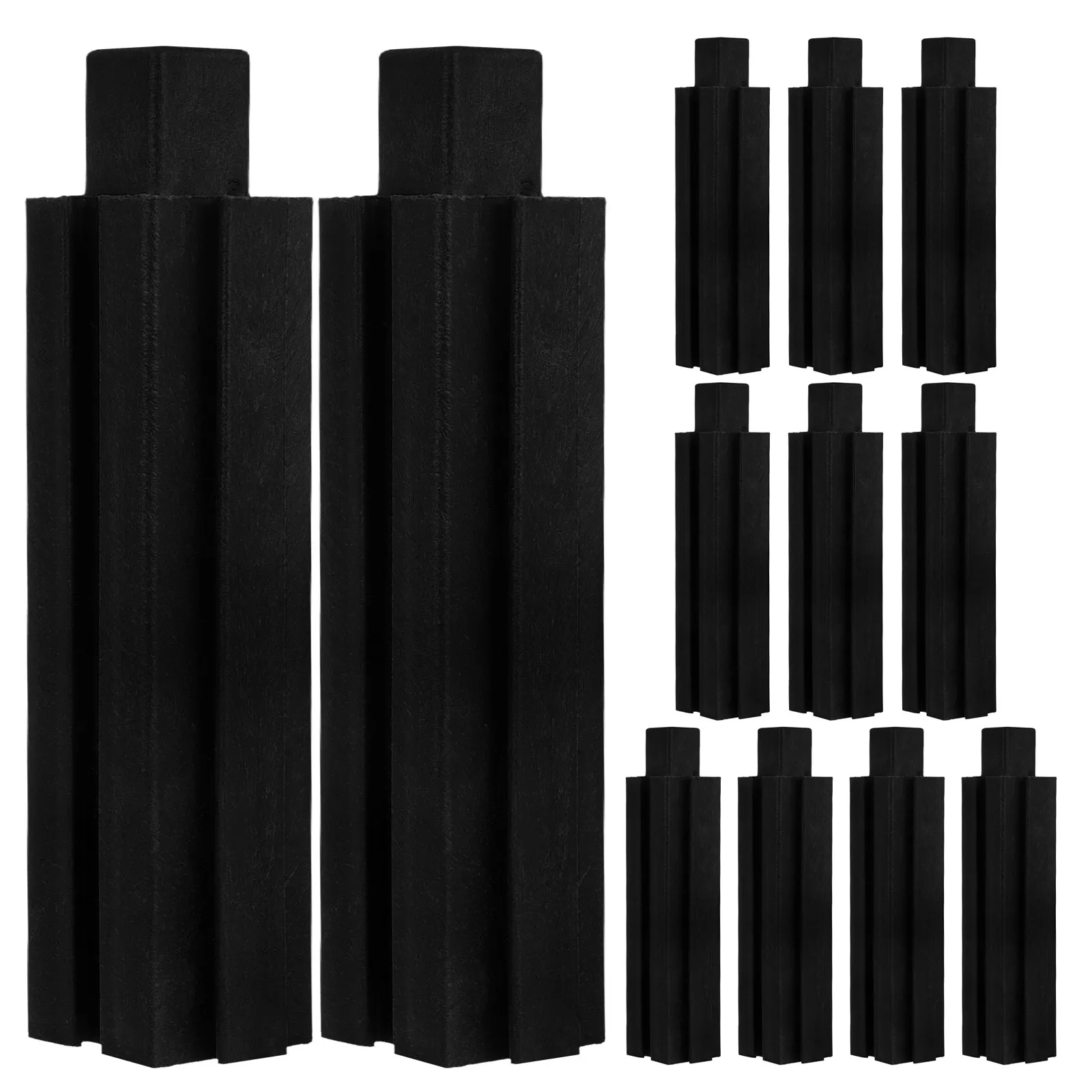 12 pièces de pieds de jardinière noirs réglables en hauteur, inserts de colonnes surélevées pour balcon, jardin, patio et plantation extérieure