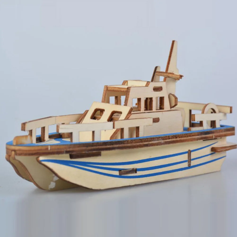 

2pcs Wooden Puzzle Toy Model Creative Lifeboat Puzzles Educational 3D Lifeboat Model DIY Assembly Toy for Kids Boys Girls