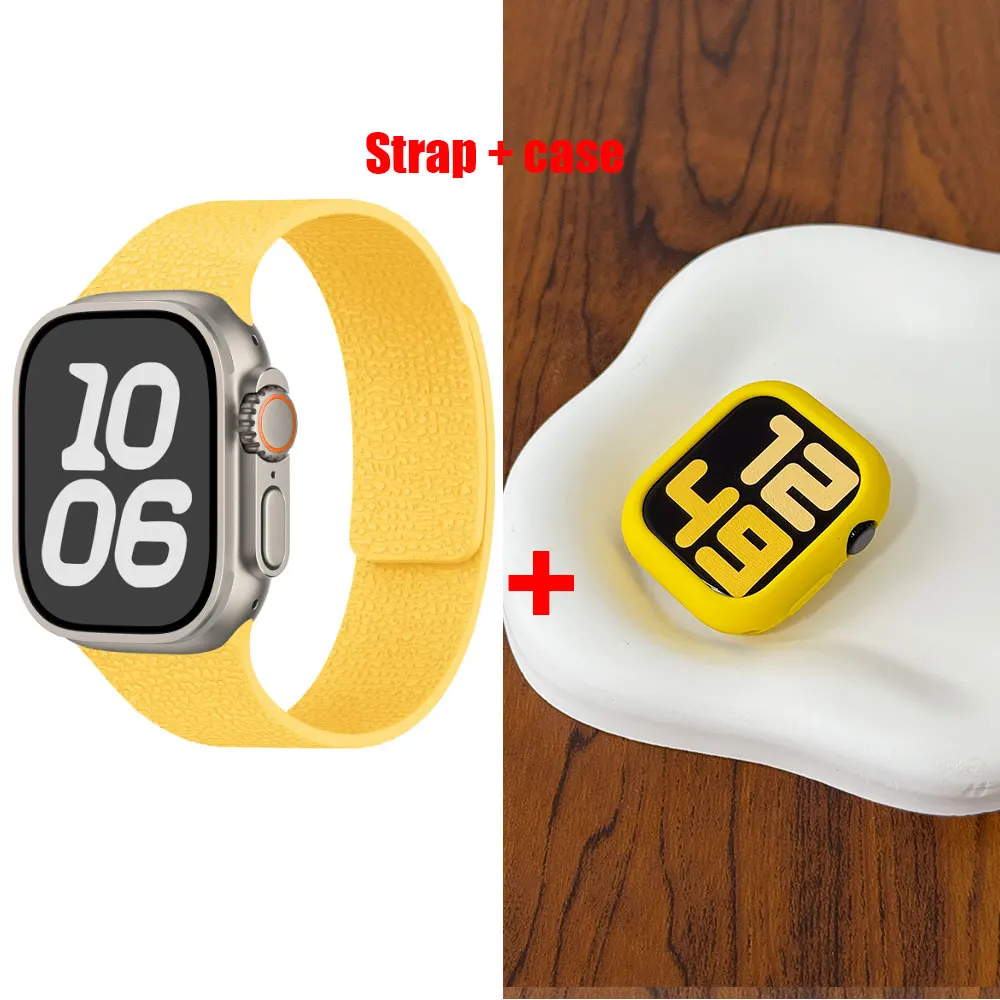 Magnetisches Armband + Silikonhülle für Apple Watch 11-10 46 mm 42/38/40/44/41/45 mm Bumper-Schutzhülle iwatch Serie 9 8 7 6 5 4 3 SE
