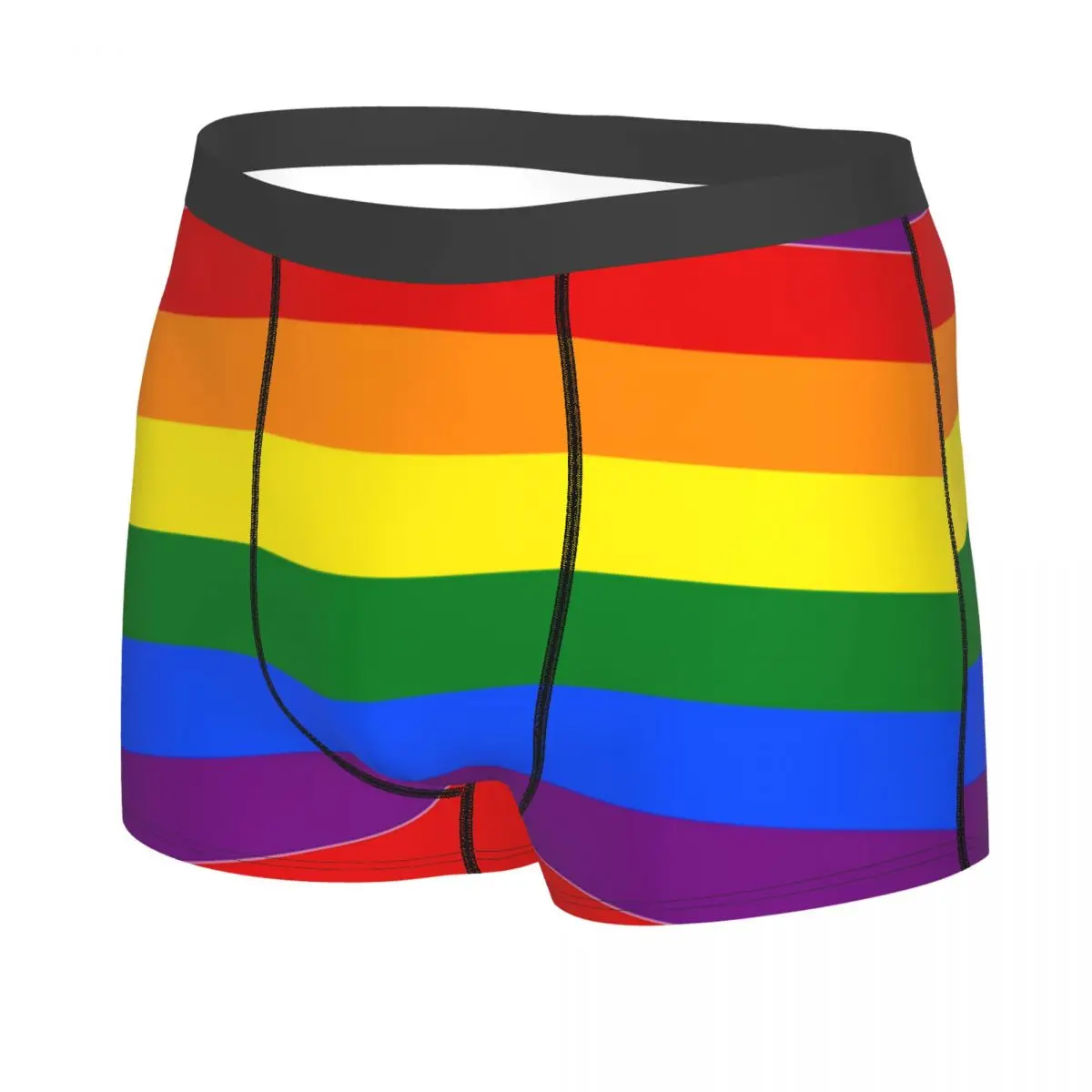 Custom LGBT Flag Underwear Male Print Gay Pride Rainbow Boxer Shorts Panties Briefs Breathable Underpants