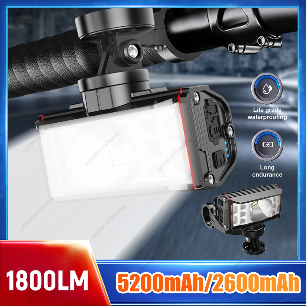 

2600/5200 мАч велосипедный фонарь USB перезаряжаемый дисплей мощности MTB горный дорожный велосипед передний фонарь с звуковым сигналом фонарик велосипедный фонарь