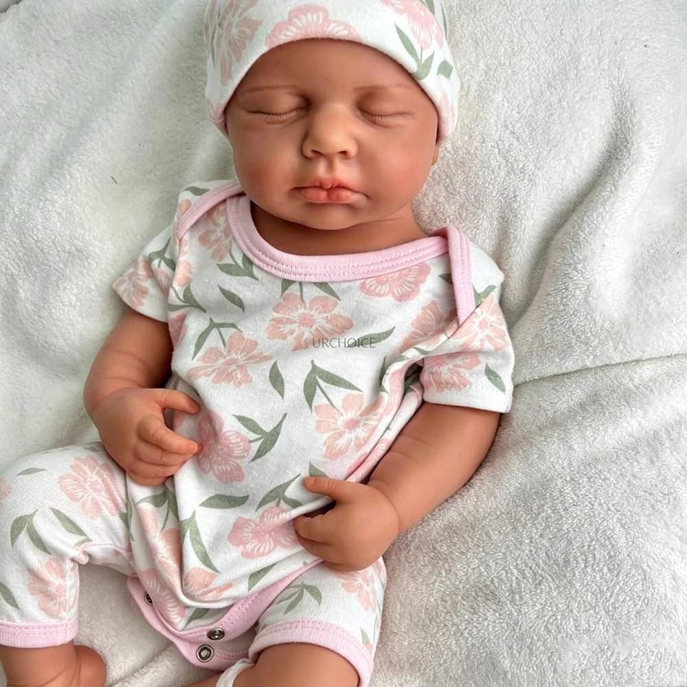 Lifelike Soft Touch 20Inch Silicone Reborn Doll Loulou Realistic Weighted Newborn Doll for Nurse Practice Collection
