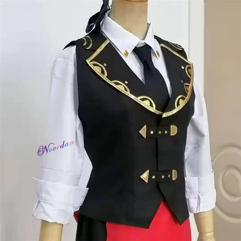 Genshin impact diluc ชุดคอสเพลย์ผู้หญิง KFC diluc genshin COSPLAY ผู้ชายเครื่องแบบบริกรวิกชุดอนิเมะชุดปาร์ตี้ฮาโลวีน