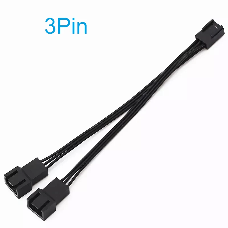 3-pin Connector fan 1 to 2 extension 3P adapter conversion cable Splitter Computer Case Motherboard CPU radiator