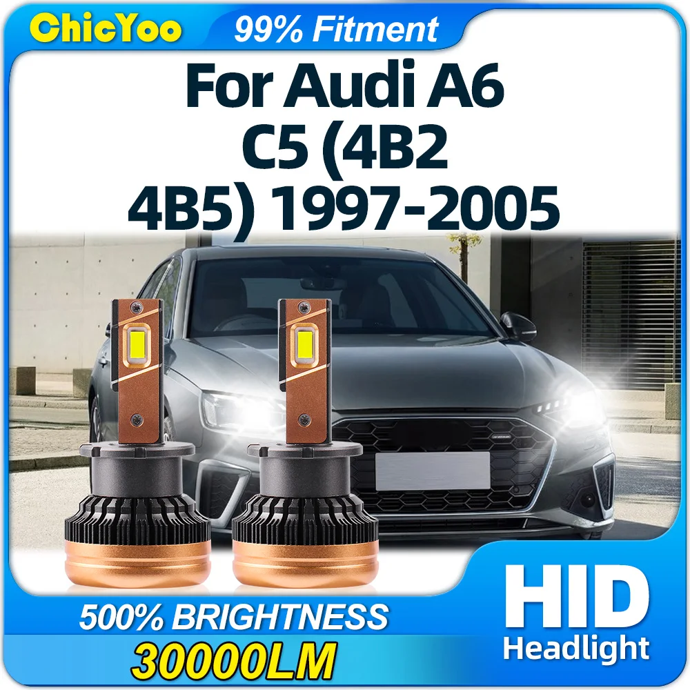 

LED Headlight Bulbs 6000K Plug and Play Xenon HID Light 30000LM Canbus Error Free For Audi A6 C5 (4B2 4B5) 1997-2003 2004 2005