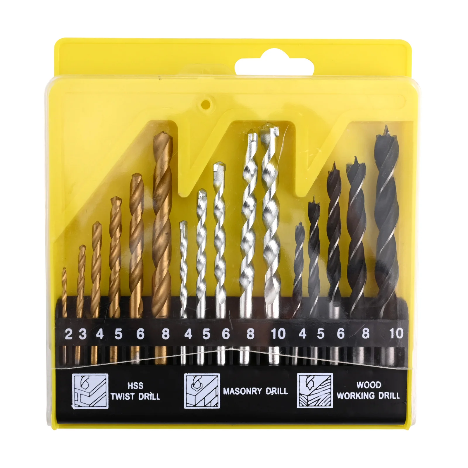 16pcs Drill Bit Set for Metal Wood Concrete Stone Brick 2 10mm with Double Cutting Edges for Accurate and Clean Hole Drilling