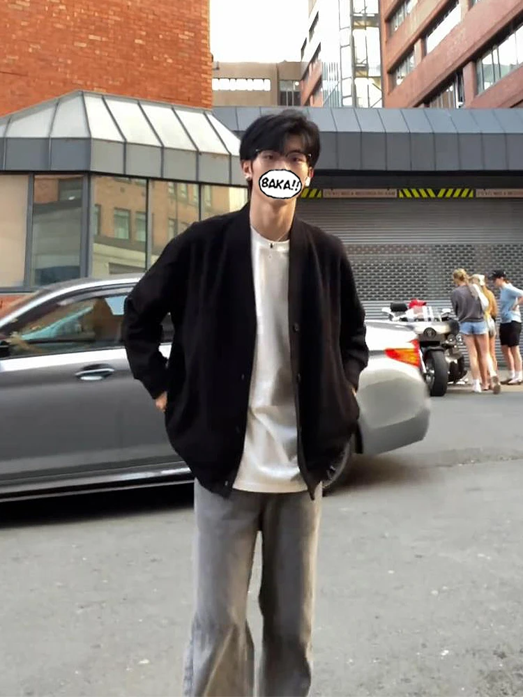 

Мужской кардиган Cleanfit в американском ретро-стиле, свободный крой, весна-осень, высококачественный, для мальчиков, осенний свитер, универсальный