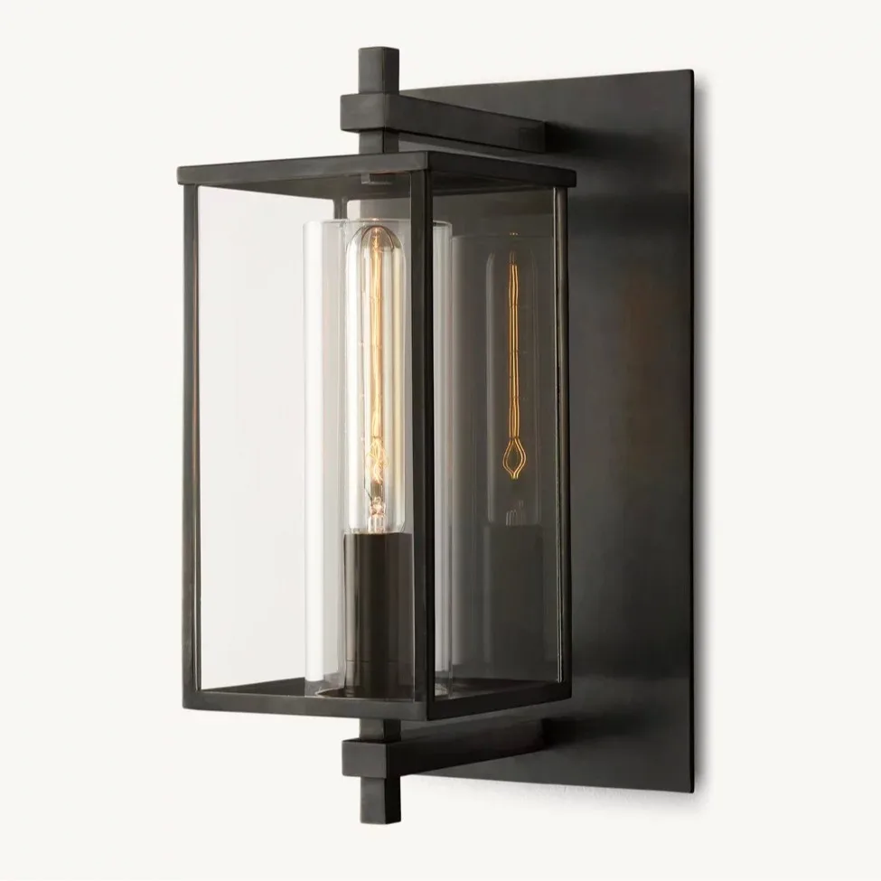 Luz simples de luxo todo-cobre lâmpada de parede de cristal corredor sala de estar fundo parede quarto lâmpada de cabeceira