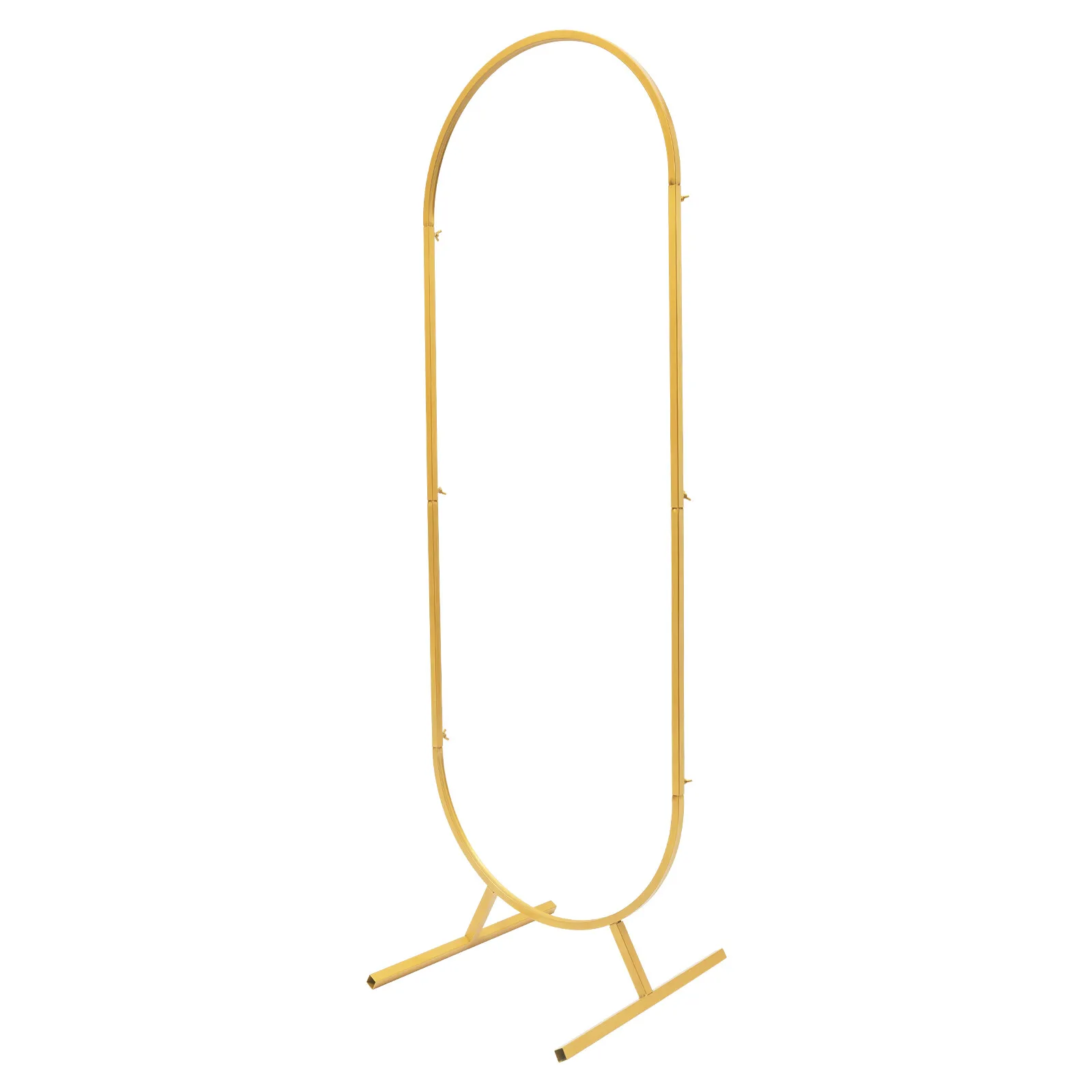 1.7m Metal Wedding Arch Backdrop Stand Gold Party Balloon Arched Venue Decor Frame Oval Arch Frame for Birthday Party Ceremony