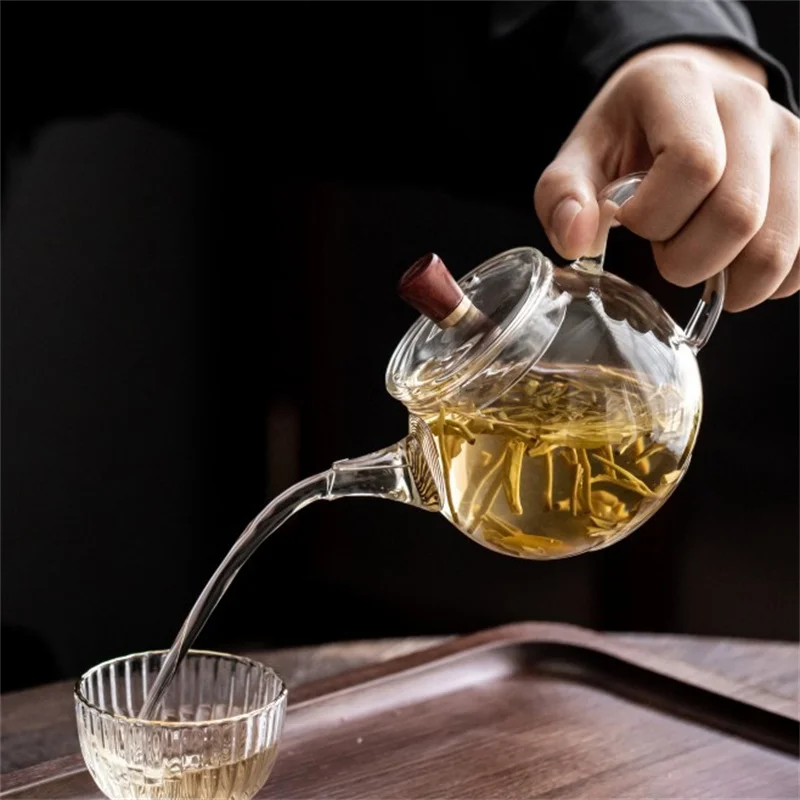 200ml Small Glass Teapot With Filter Heat-resistant Kung Fu Tea Set Flower Puerh Tea Pot Household Tea Kettle Teaware