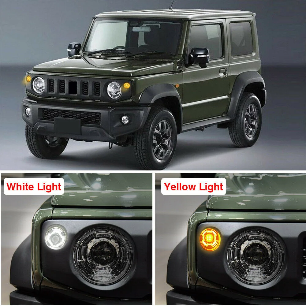 Led Car Grille Turn Signal Light for Suzuki Jimny JB64 Jb74w 2019 2020 2021 2022 2023 Amber White Head Daytime Running Lamp