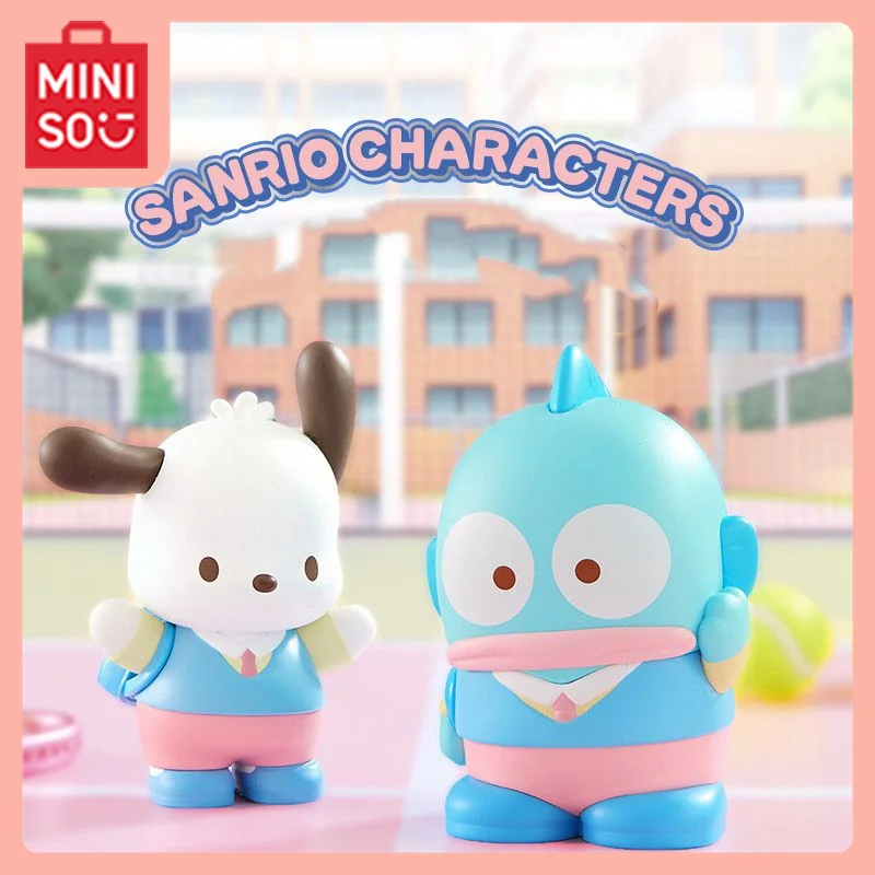 

MINISO Kawaii аниме Sanrio Pochacco Kuromi Hello Kitty My Melody Pom Pom Purin Campus Serie Рисунок слепая коробка аксессуар школьный портфель