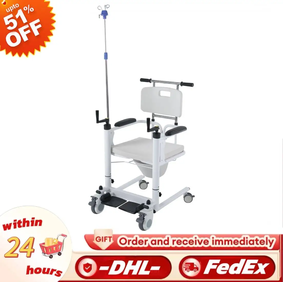 

264.55 lbs Multifunctional Lift Transfer Chair 7.87 in Adjustable Transfer Lift Chair Home Care Nursing Homes Medical Facilities