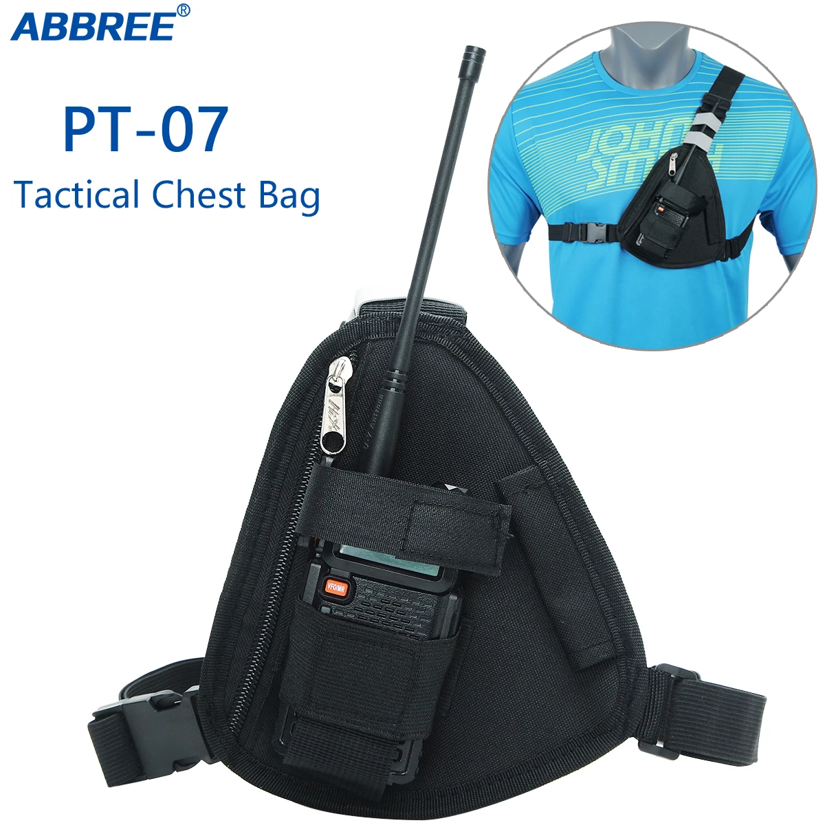 ABBREE Radio Harness Chest Front Pack Pouch Holster Carry Bag for Baofeng UV-5R UV-13 PRO UV-9R BF-888S TYT Walkie Talkie