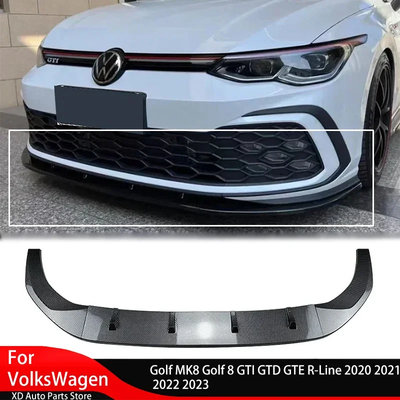 

Front Bumper Lip Spoiler Splitter for VolksWagen Golf MK8 Golf 8 GTI GTD GTE R-Line 2020 2021 2022 2023 Front Shovel Guard Plate